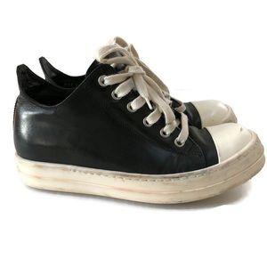 Women’s Rick Owens black leather sneakers low top